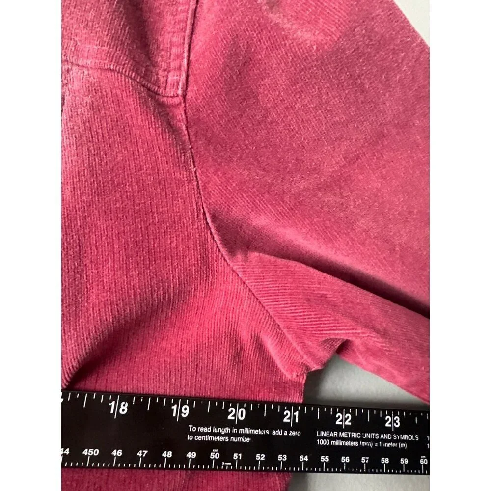Women’s Size L Burgundy Two Tone Corduroy Button Down Shacket Retro 90s Y2K